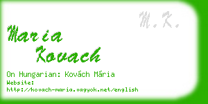 maria kovach business card